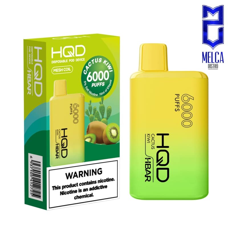 HQD HBAR 6000 Puffs - Cactus Kiwi 50MG - Disposables