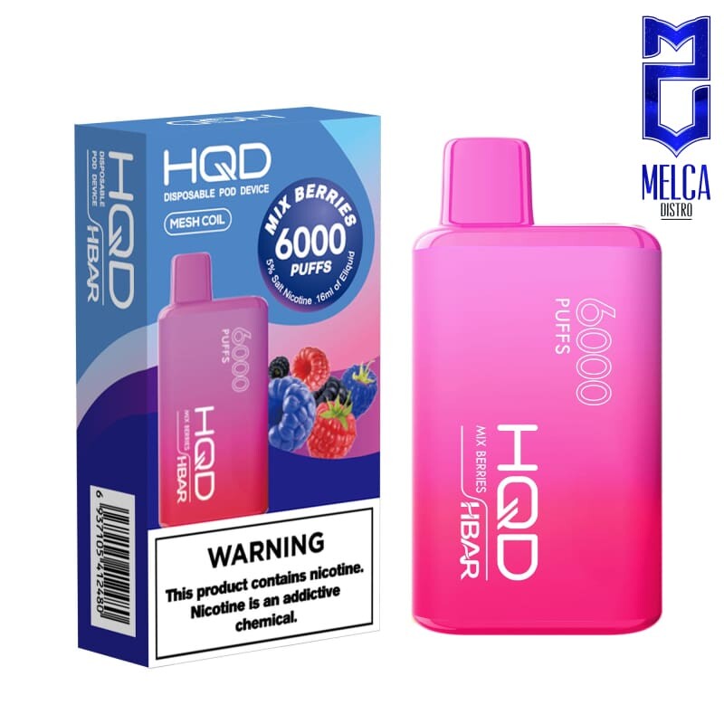 HQD HBAR 6000 Puffs - Mix Berries 50MG - Disposables