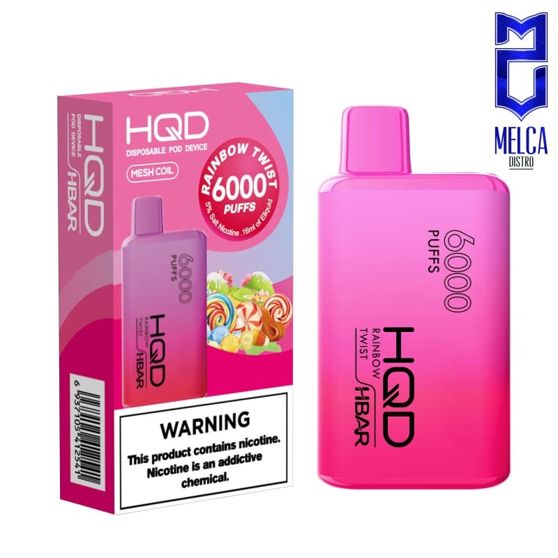 HQD HBAR 6000 Puffs - Rainbow Twist 50MG - Disposables