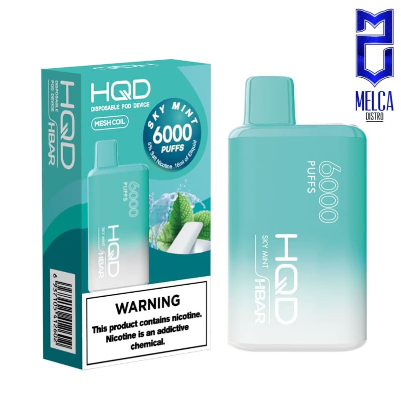 HQD HBAR 6000 Puffs - Sky Mint 50MG - Disposables