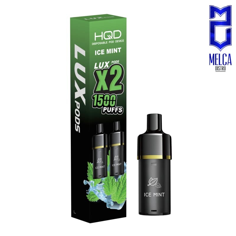 HQD LUX Pod 1500 Puffs 2-Pack - Ice Mint 50MG - Disposables