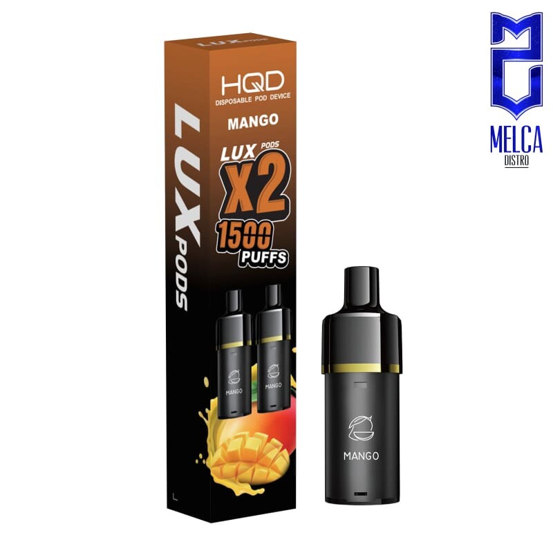 HQD LUX Pod 1500 Puffs 2-Pack - Mango Ice 50MG - Disposables
