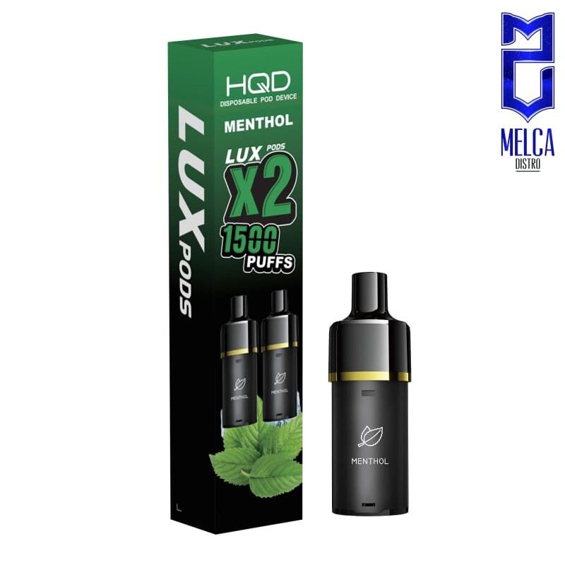 HQD LUX Pod 1500 Puffs 2-Pack - Menthol 50MG - Disposables