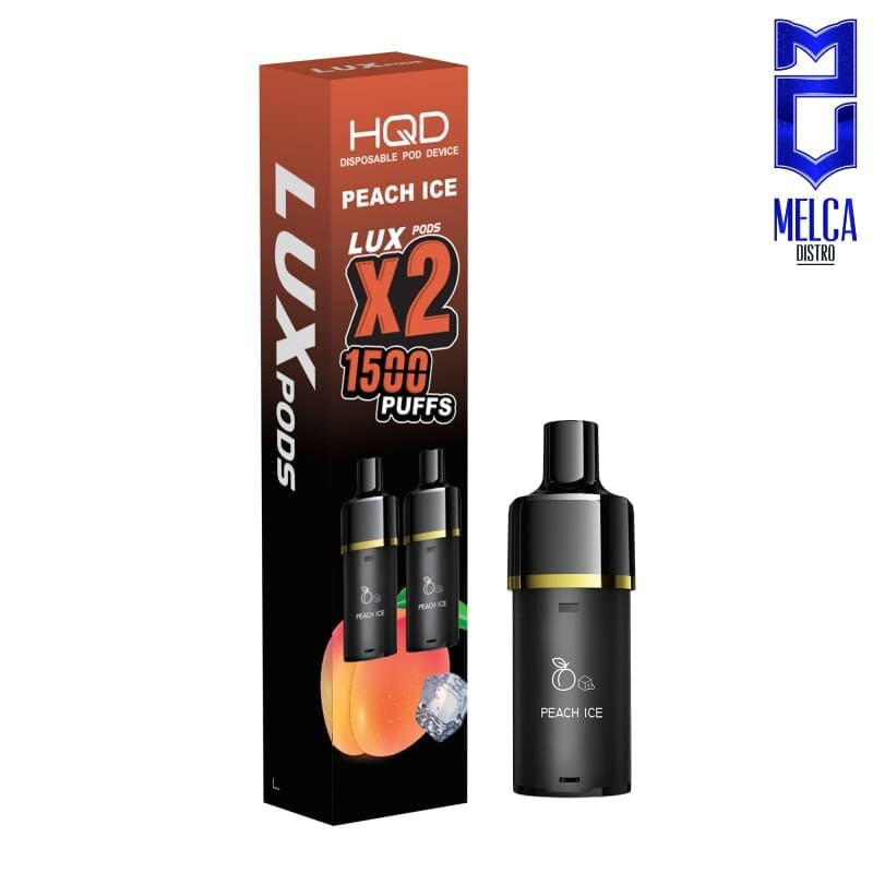 HQD LUX Pod 1500 Puffs 2-Pack - Peach Ice 50MG - Disposables