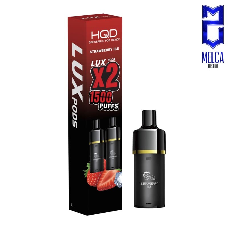 HQD LUX Pod 1500 Puffs 2-Pack - Strawberry Ice 50MG - Disposables
