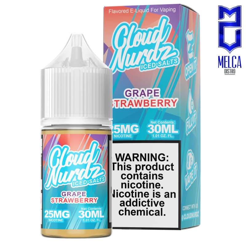 Cloud Nurdz Salt Iced Grape Strawberry 30ml - E-Liquids