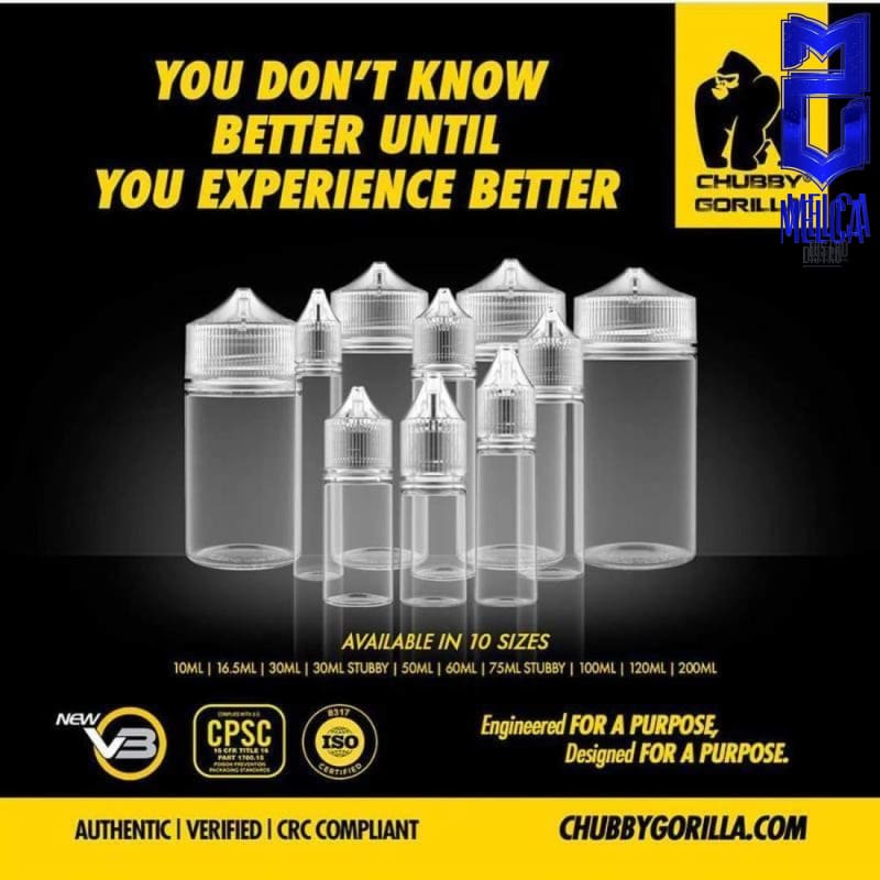 Chubby Gorilla V3 Clear 30ml 100Pack - Unicorn Bottles