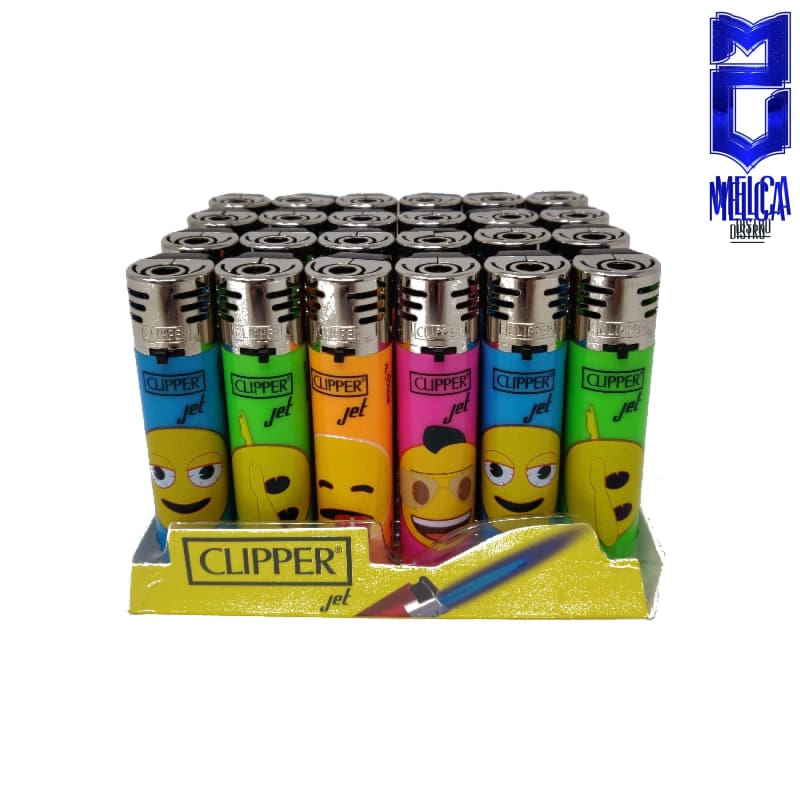 Clipper Lighter Jet Flame Emoji 48 Units - Lighters