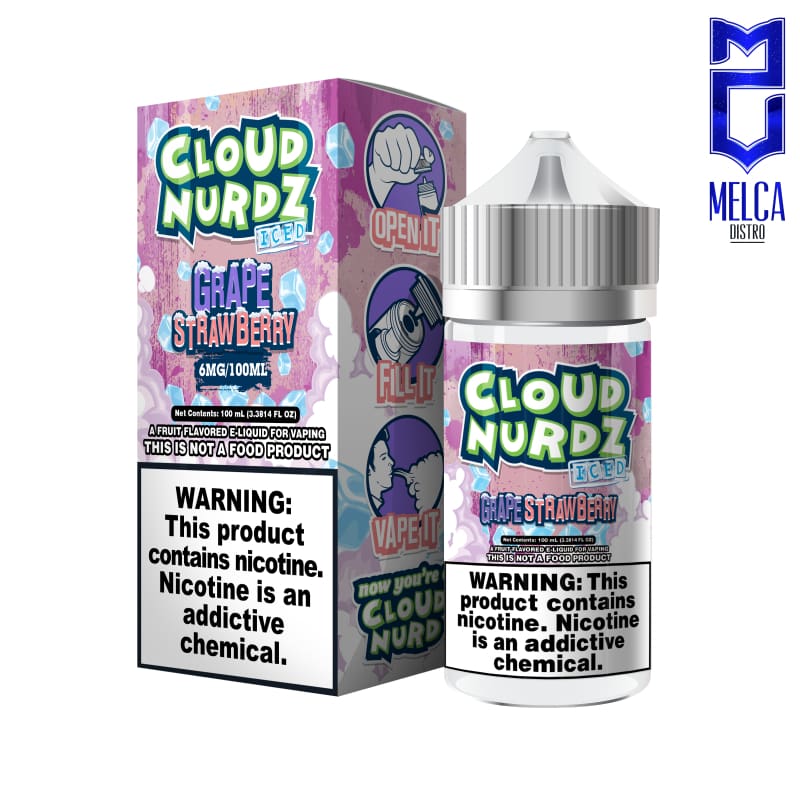 Cloud Nurdz Iced Grape Strawberry 100ml - E-Liquids