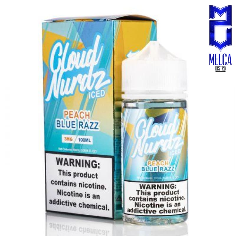 Cloud Nurdz Iced Peach Blue Razz 100ml - 3MG - E-Liquids