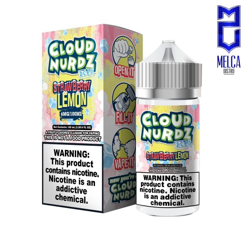 Cloud Nurdz Iced Strawberry Lemon 100ml - E-Liquids