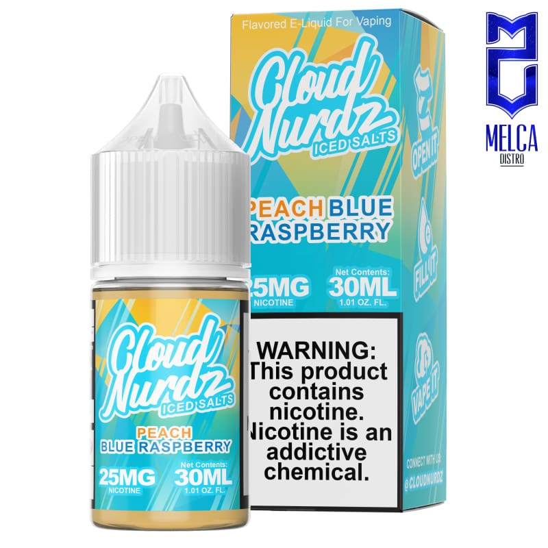 Cloud Nurdz Salt Iced Peach Blue Raspberry 30ml - E-Liquids