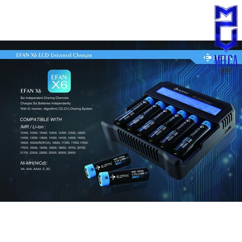 Eizfan X6 6-bay LCD Universal Charger - Chargers