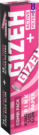 GIZEH All Pink King Size Slim + 16 Active Filter