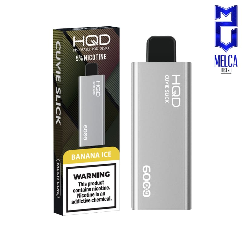 HQD Cuvie Slick - 6000 Puffs - Banana Ice 50MG - Disposables