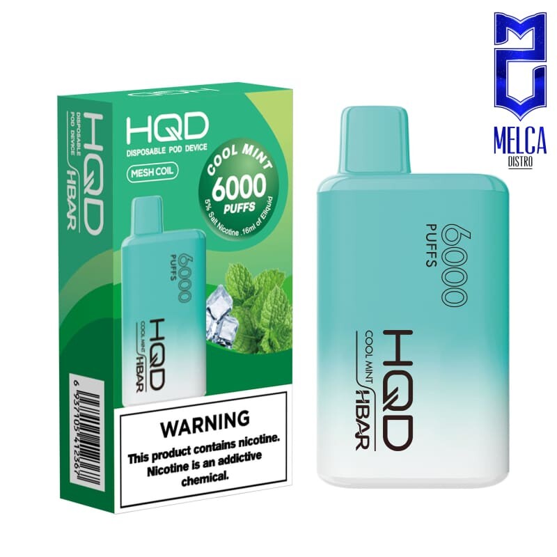 HQD HBAR 6000 Puffs - Cool Mint 50MG - Disposables