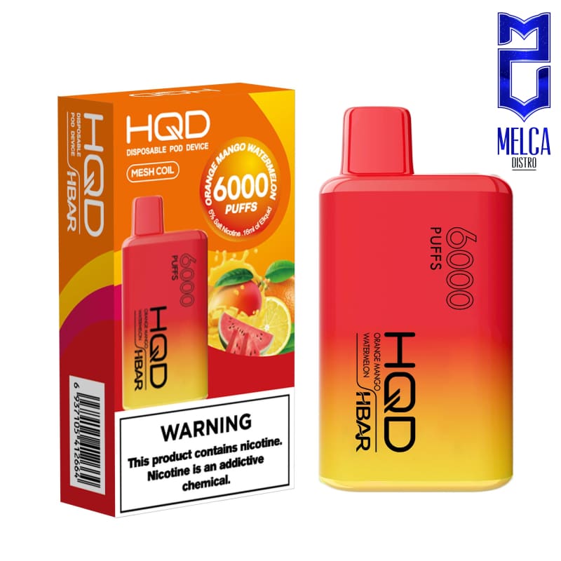HQD HBAR 6000 Puffs - Orange Mango Watermelon 50MG - Disposables