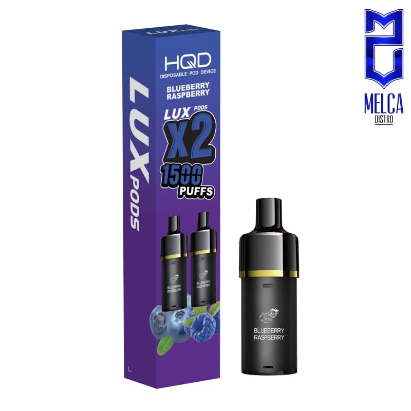 HQD LUX Pod 1500 Puffs 2-Pack - Blue Raspberry 50MG - Disposables