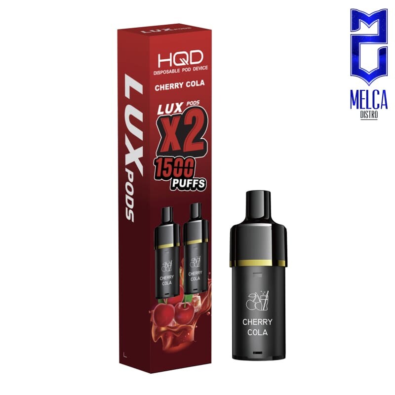 HQD LUX Pod 1500 Puffs 2-Pack - Cherry Cola 50MG - Disposables