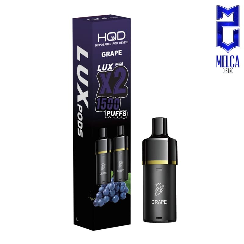 HQD LUX Pod 1500 Puffs 2-Pack - Grape 50MG - Disposables