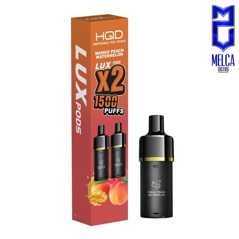 HQD LUX Pod 1500 Puffs 2-Pack - Mango Peach Watermelon 50MG - Disposables