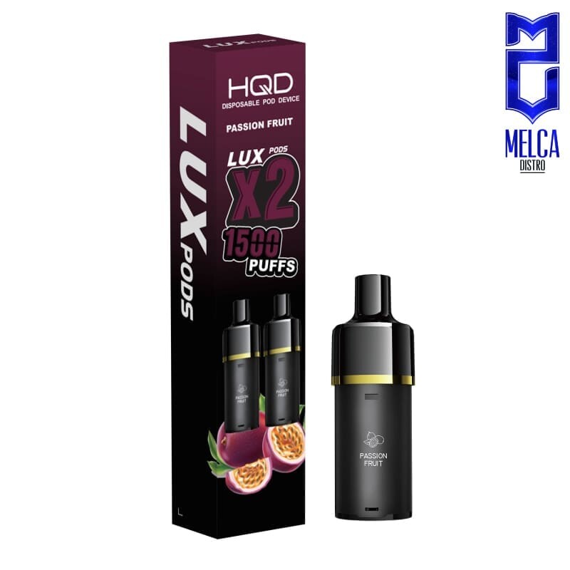 HQD LUX Pod 1500 Puffs 2-Pack - Passion Fruit 50MG - Disposables
