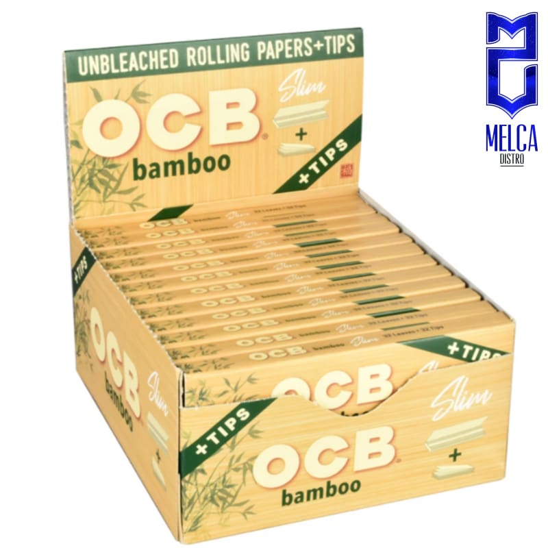 OCB PAPEL BAMBOO - SLIM+TIPS CAJA 32 LIBRITOS - ROLLING PAPER