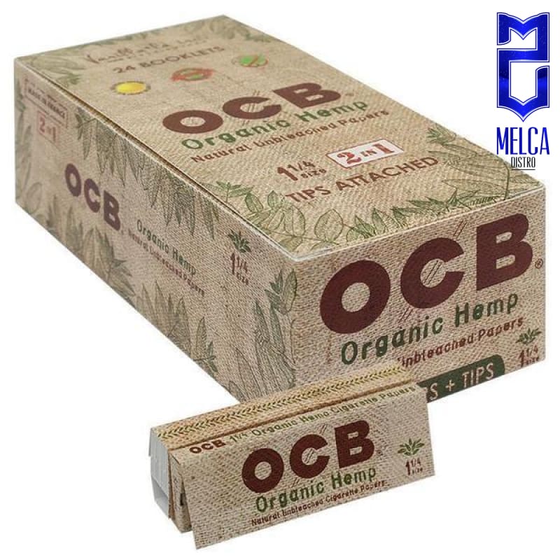 OCB PAPEL ORGANICO - 1.1/4 + TIPS CAJA 50 LIBRITOS