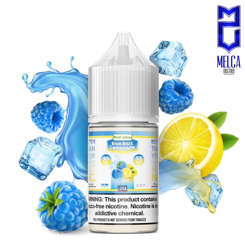 Pod Juice Salt Blue Razz Lemonade Freeze 30mL - 55MG - E-Liquids