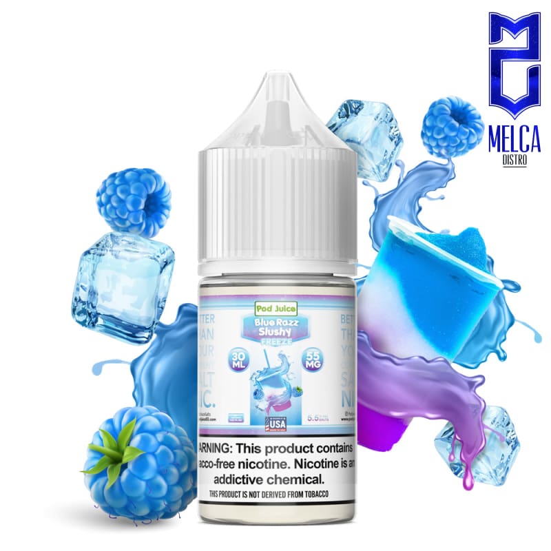 Pod Juice Salt Blue Razz Slushy Freeze 30mL - 55MG - E-Liquids