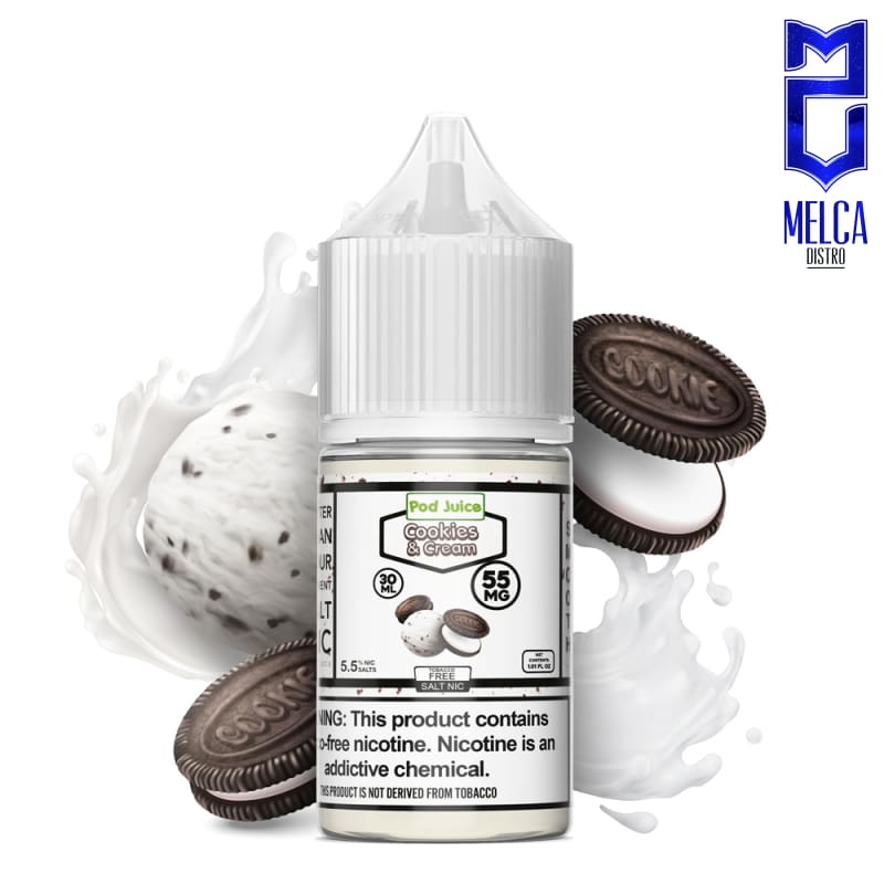 Pod Juice Salt Cookies & Cream 30mL - 55MG - E-Liquids