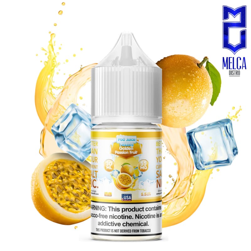 Pod Juice Salt Golden Passionfruit Freeze 30mL - 55MG - E-Liquids