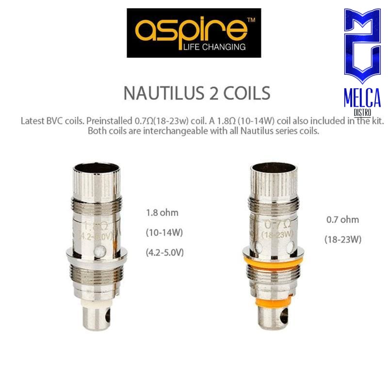 Aspire Nautilus BVC Coil 1.8ohm 5-Pack - Coils