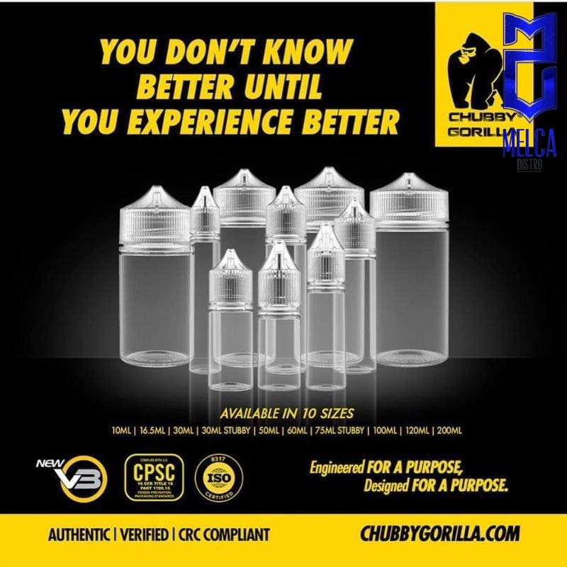 Chubby Gorilla V3 Amber 60ml 100Pack - Unicorn Bottles