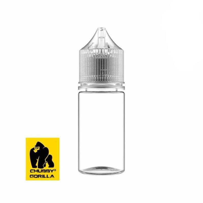 Chubby Gorilla V3 Clear Black+Black Cap 50ml 100Pack - Unicorn Bottles