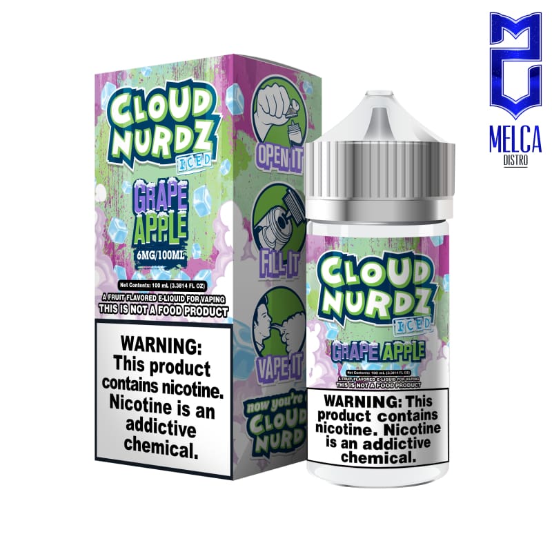 Cloud Nurdz Iced Grape Apple 100ml - E-Liquids