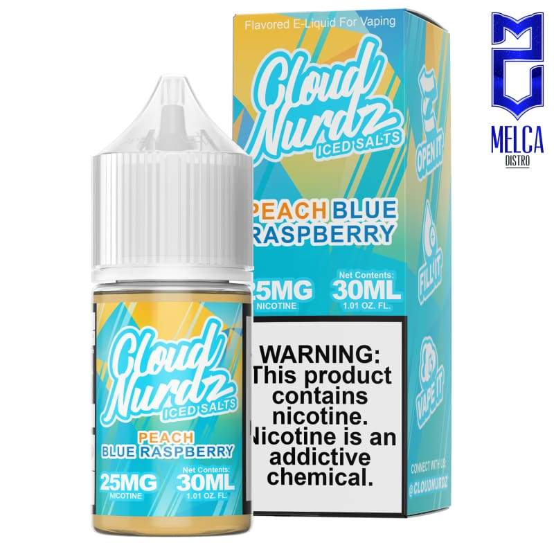 Cloud Nurdz Salt Iced Peach Blue Raspberry 30ml - E-Liquids