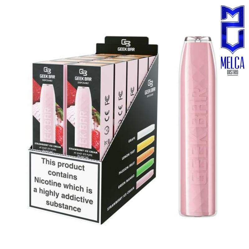 GEEK BAR - 575 PUFF - Strawberry Ice Cream 50MG - Disposables
